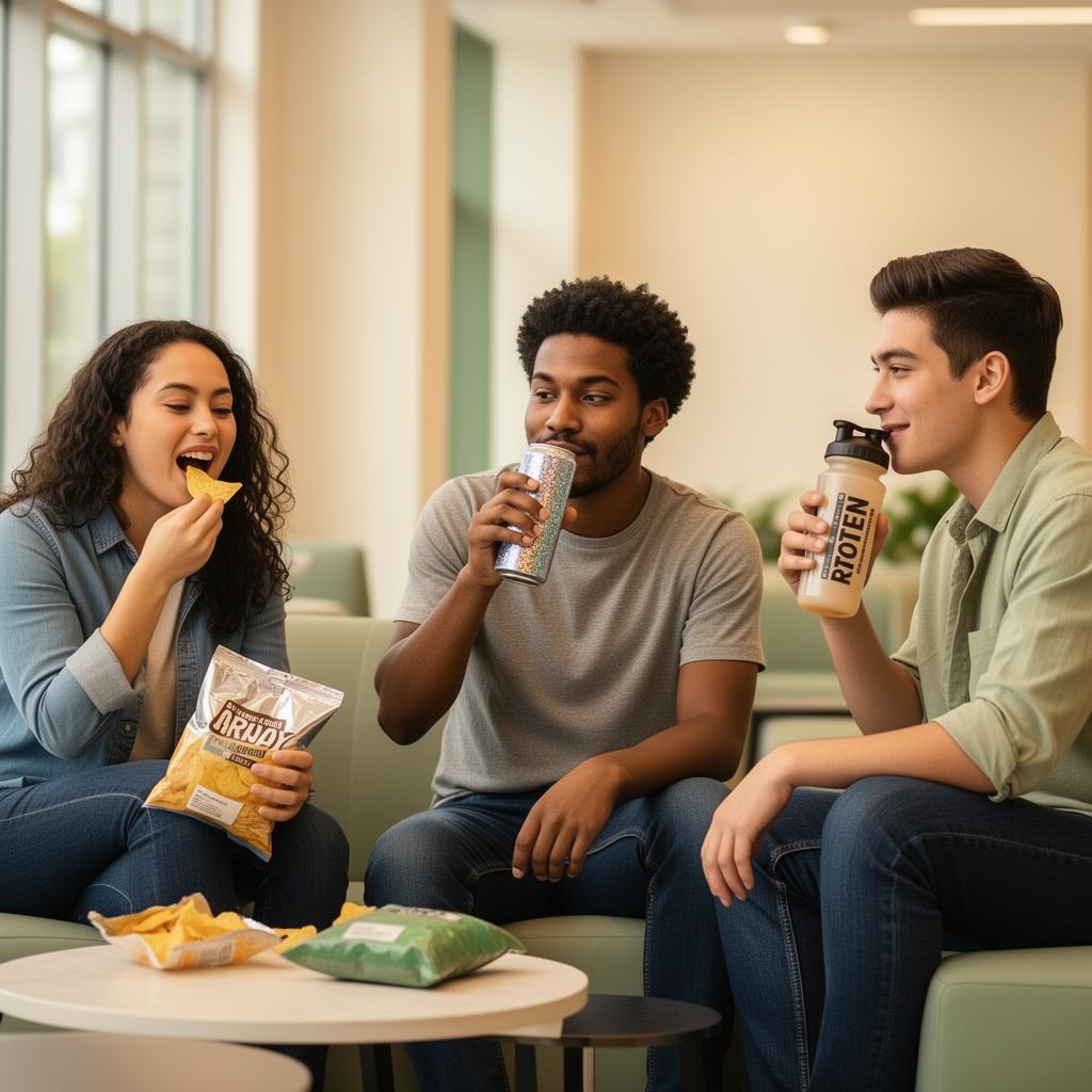 Colorado community members enjoying grab-and-go snacks and drinks from a Hazel's Smart Markets cooler