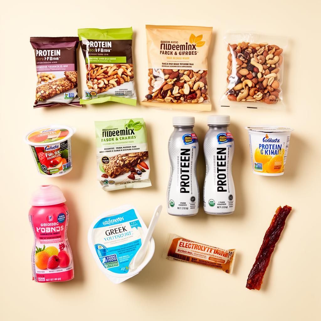 Better-for-you protein and hydration options stocked in Hazel's Smart Markets coolers.