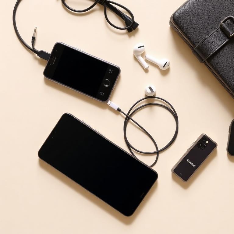 Convenience items — chargers, earbuds, and hygiene essentials in a smart market.