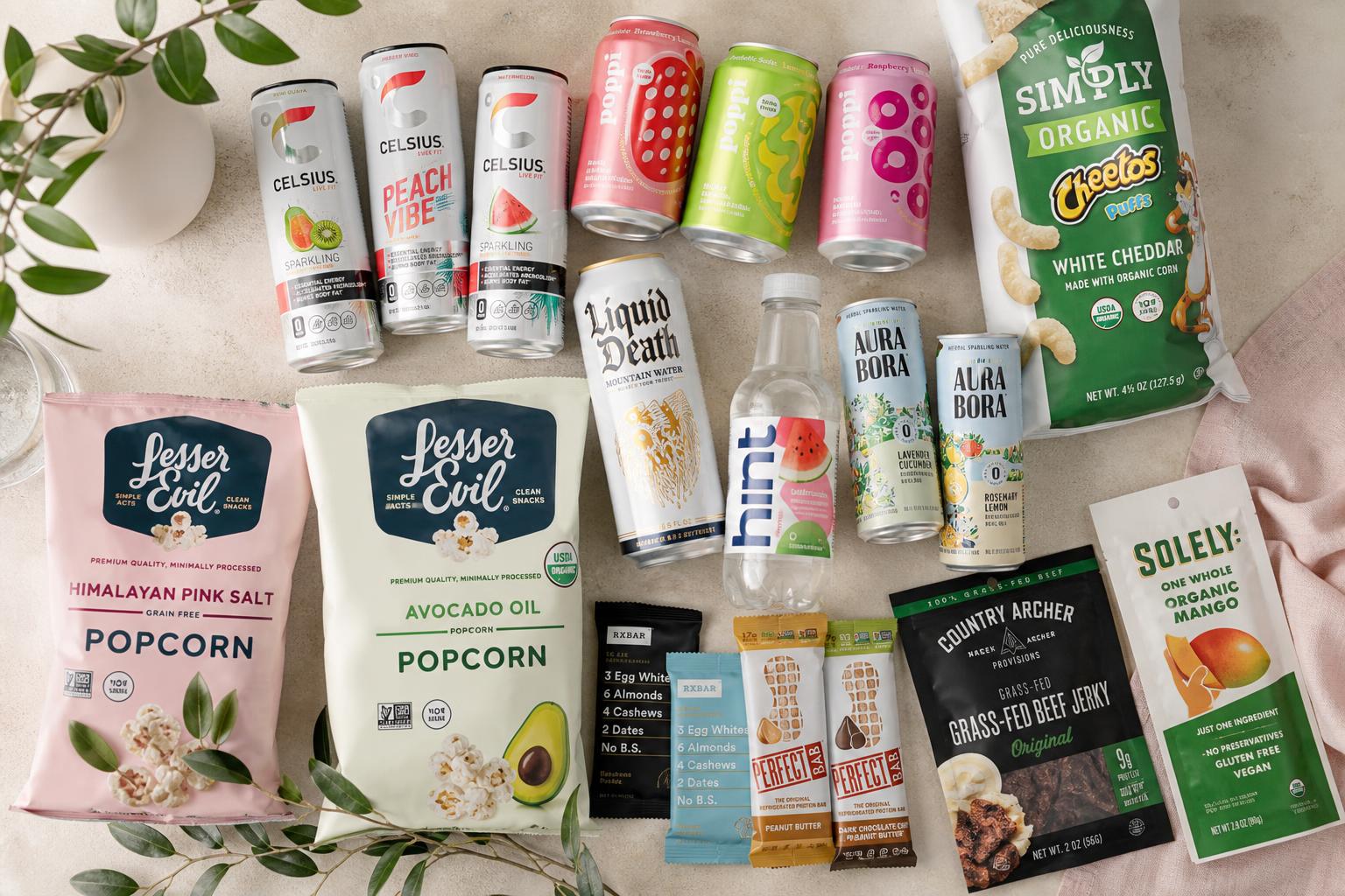 Curated smart market product selection — modern brands like Celsius, Poppi, and Liquid Death stocked in Hazel's Smart Markets coolers across Colorado